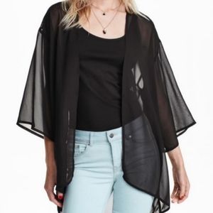 DIVIDED Black Kimono Sleeve Sheer Coverup Cardigan